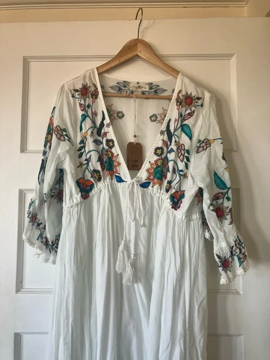 NATURAL LIFE , brand new, whit floral maxi dress - Picture 2 of 4